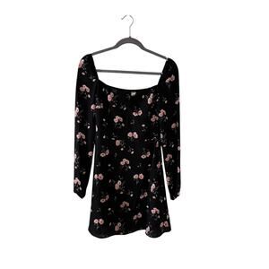 Divided Women’s Mini Dress Black with Pink Floral Print Size 4
